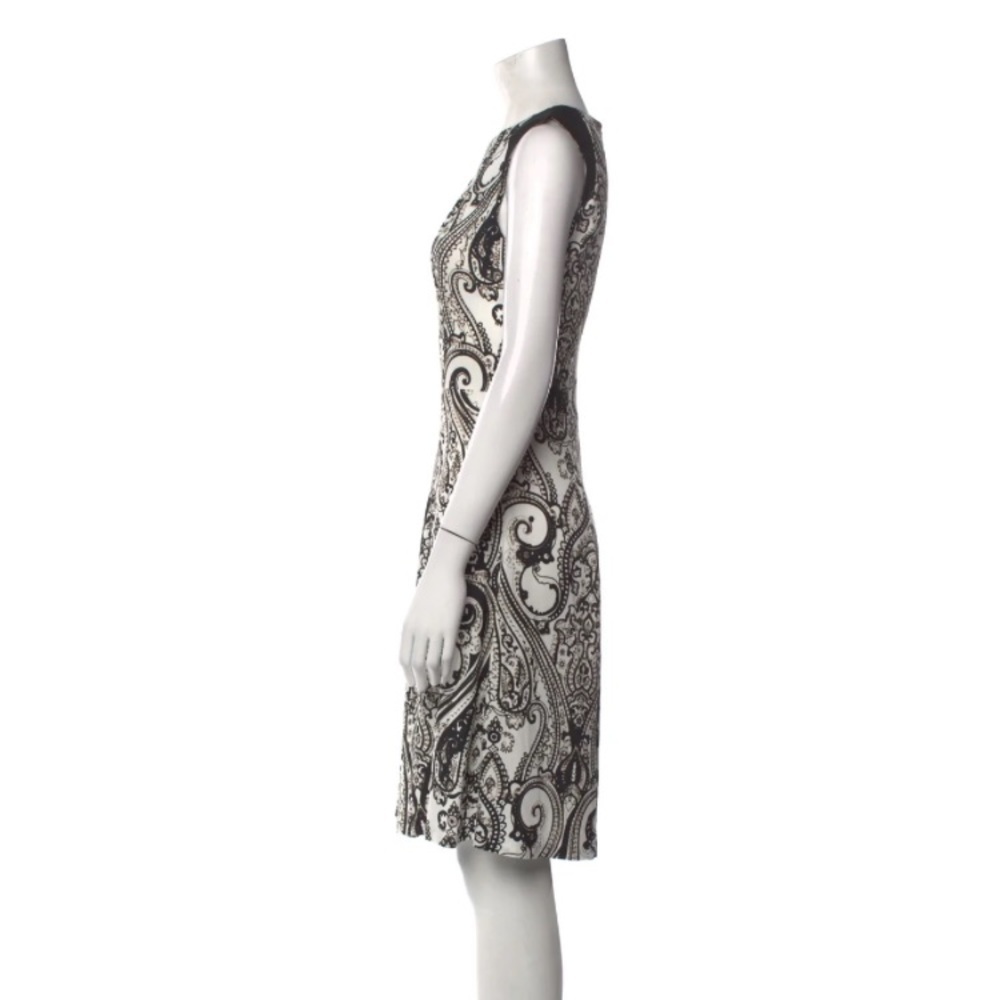 Etro Milano Paisley Black and White Sleeveless Jersey Midi Dress SZ IT 4… - Picture 3 of 10
